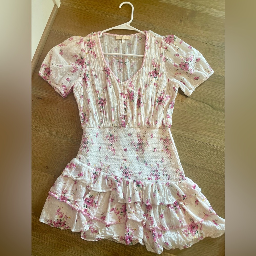 LoveShackFancy White and Pink Floral Dress - Picture 2 of 2